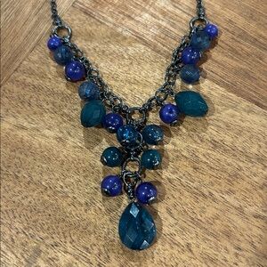 💙Blue and Green Beaded Y Necklace